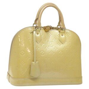 LOUIS VUITTON Monogram Vernis Alma PM Hand Bag Broncorail M91445 LV Auth bs25326